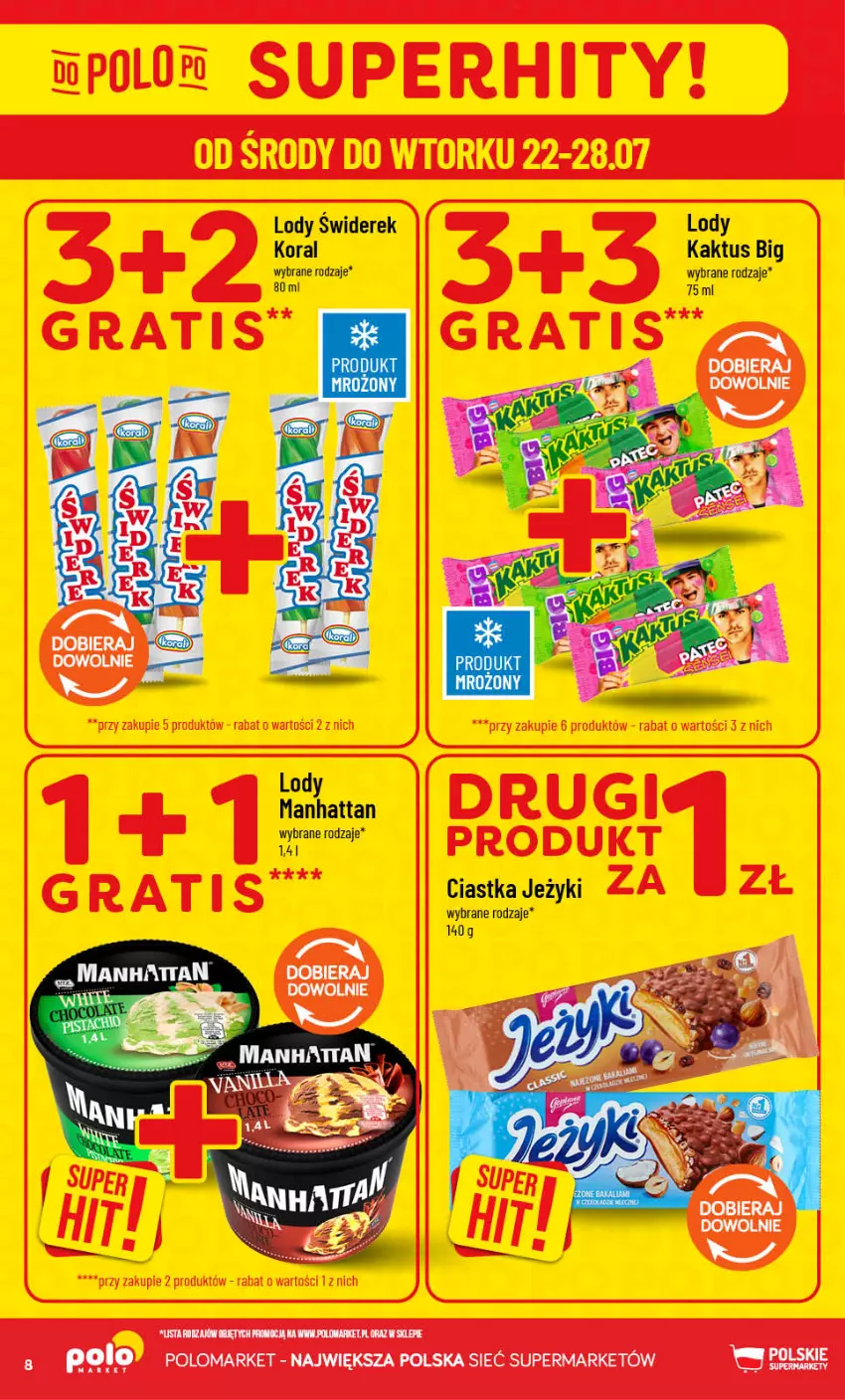 Gazetka promocyjna PoloMarket - Gazetka Polomarket 22.07-28.07 - ważna 22.07 do 28.07.2026 - strona 8 - produkty: Ciastka, Jeżyki, Kaktus, Lody
