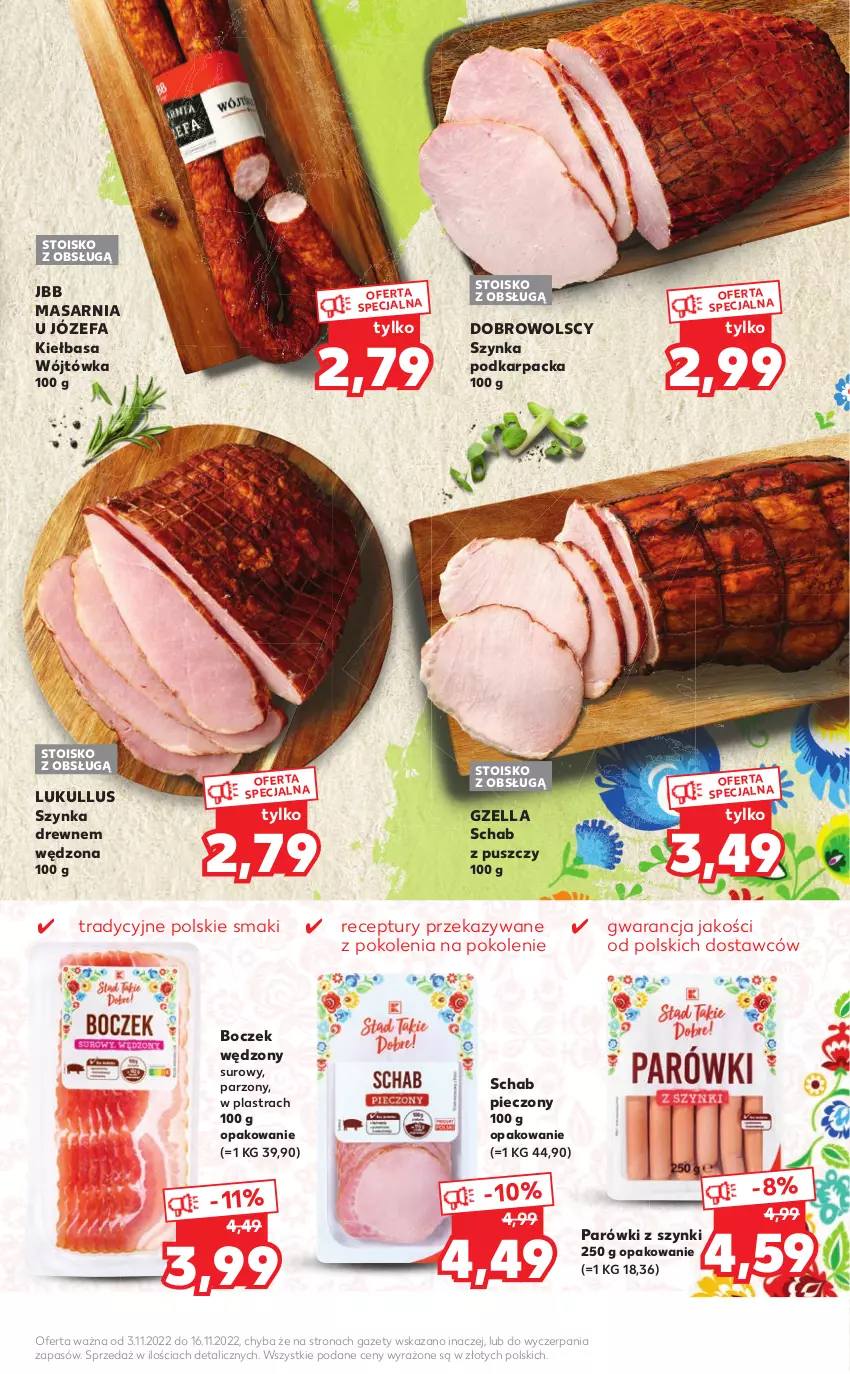 Gazetka promocyjna Kaufland - Katalog Wege&BIO - ważna 03.11 do 16.11.2022 - strona 3 - produkty: Boczek, Fa, Karp, Kiełbasa, Parówki, Parówki z szynki, Piec, Schab pieczony, Szynka