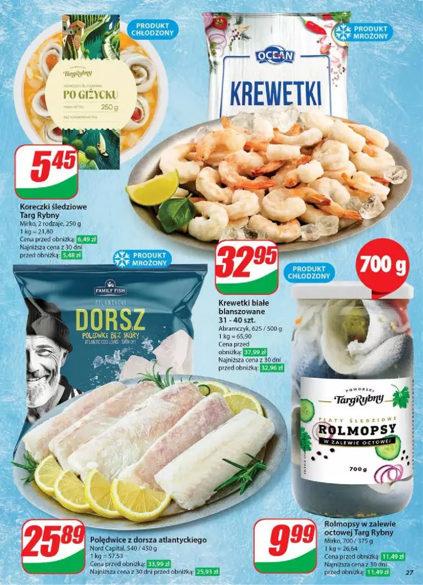 Gazetka promocyjna Dino - ważna 19.02 do 25.02.2025 - strona 20 - produkty: Dorsz, Gry, Koreczki śledziowe, Krewetki, Mop