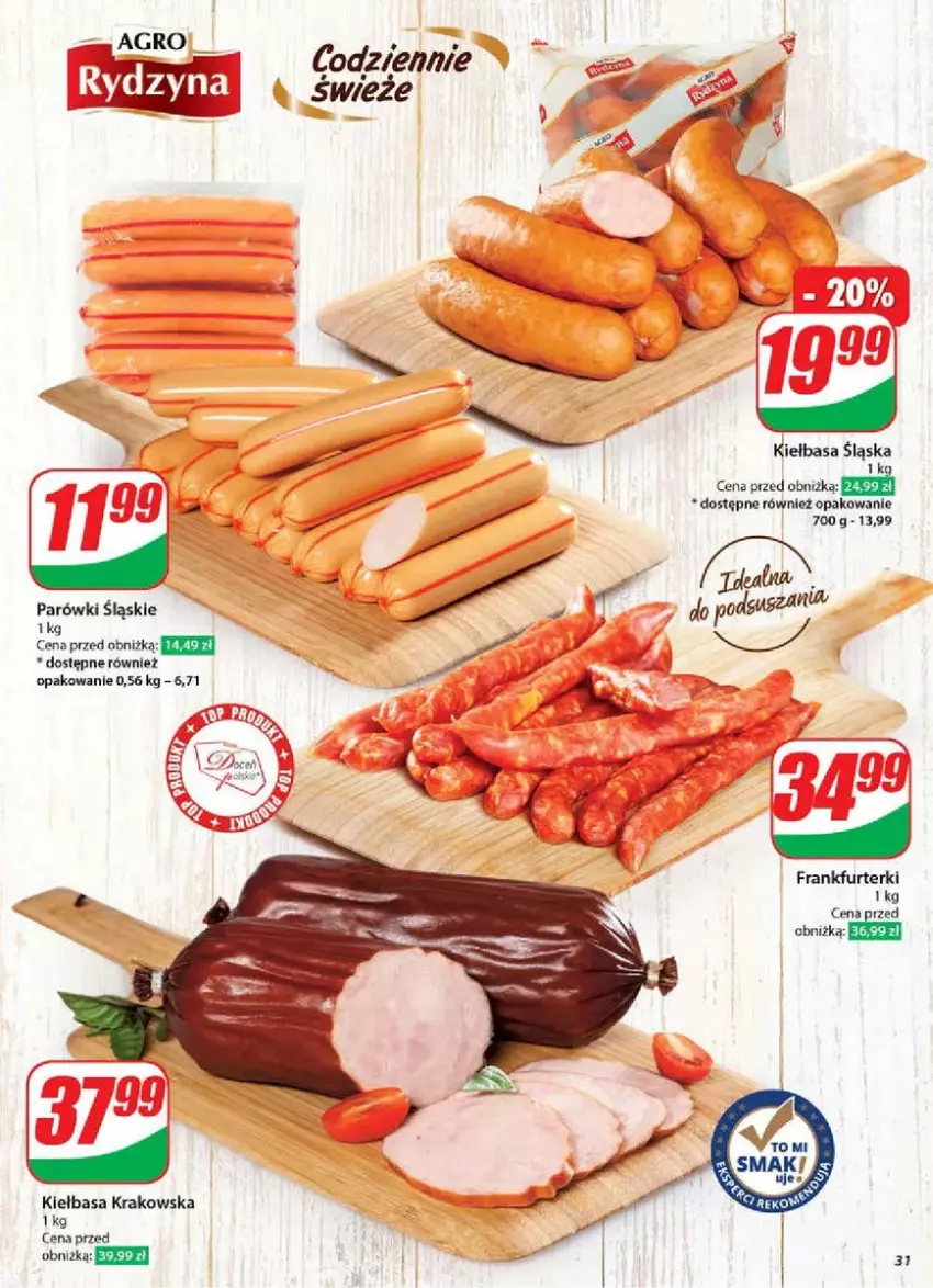 Gazetka promocyjna Dino - ważna 19.02 do 25.02.2025 - strona 25 - produkty: Frankfurterki, Kiełbasa, Kiełbasa krakowska, Kiełbasa śląska