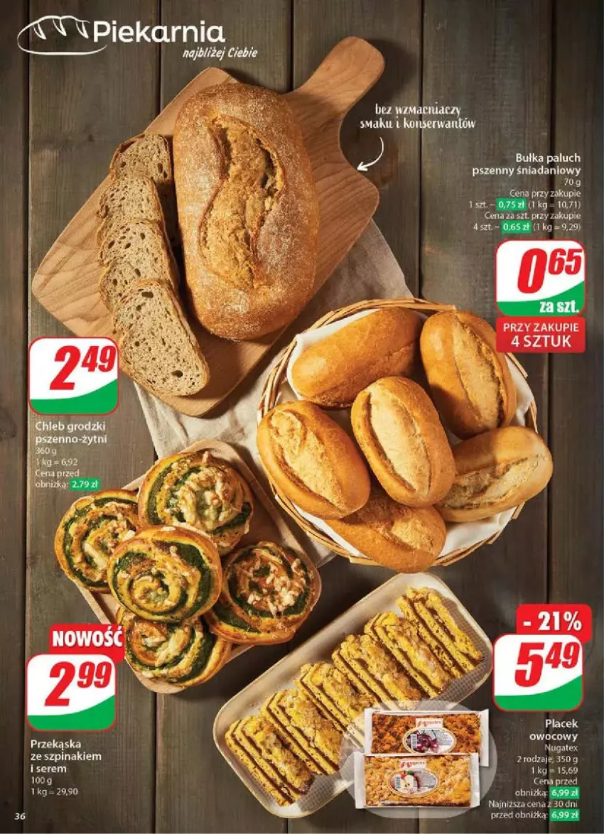 Gazetka promocyjna Dino - ważna 19.02 do 25.02.2025 - strona 30 - produkty: Bułka, Danio, Szpinak, Tarta