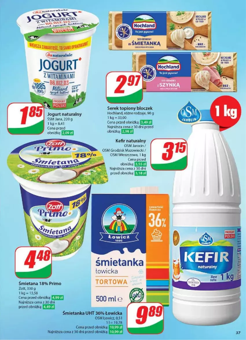 Gazetka promocyjna Dino - ważna 19.02 do 25.02.2025 - strona 31 - produkty: Fa, Hochland, Jogurt, Jogurt naturalny, Kefir, Kefir naturalny, Ser, Serek, Top, Zott