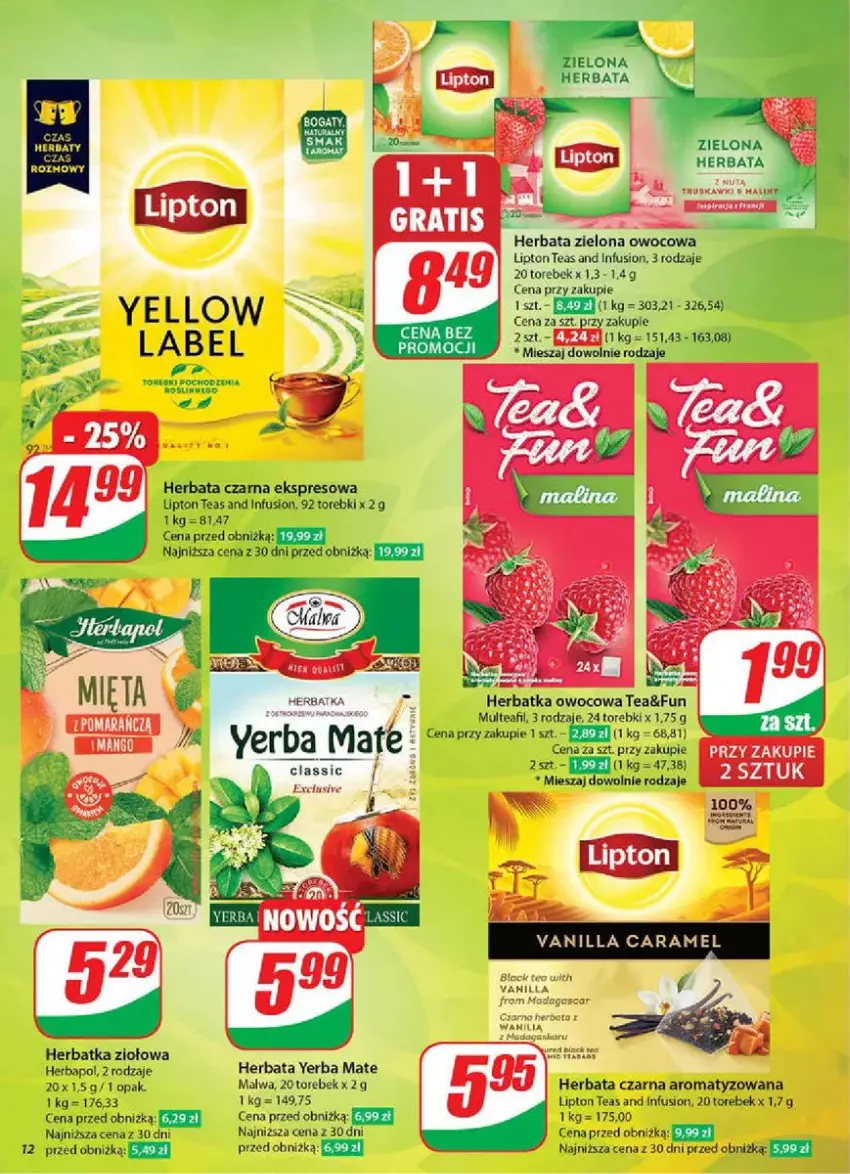 Gazetka promocyjna Dino - ważna 19.02 do 25.02.2025 - strona 4 - produkty: Fusion, Herbapol, Herbata, Herbata czarna, Lipton