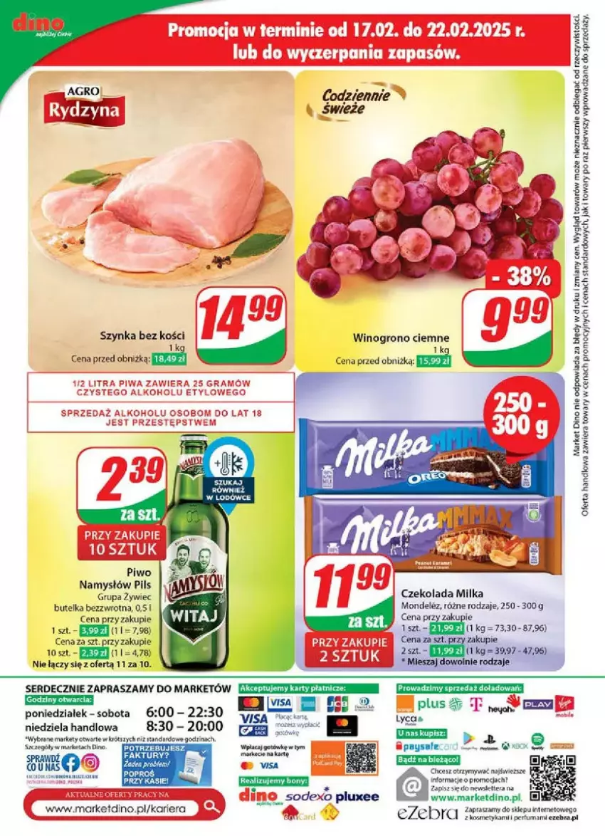 Gazetka promocyjna Dino - ważna 19.02 do 25.02.2025 - strona 65 - produkty: Gra, Namysłów, Perfum, Piwa, Ser, Szynka, Tera, Wino