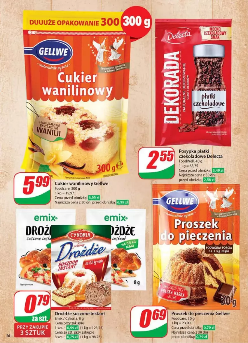 Gazetka promocyjna Dino - ważna 19.02 do 25.02.2025 - strona 8 - produkty: Cukier, Cukier wanilinowy, Delecta, Drożdże, Piec, Por, Proszek do pieczenia