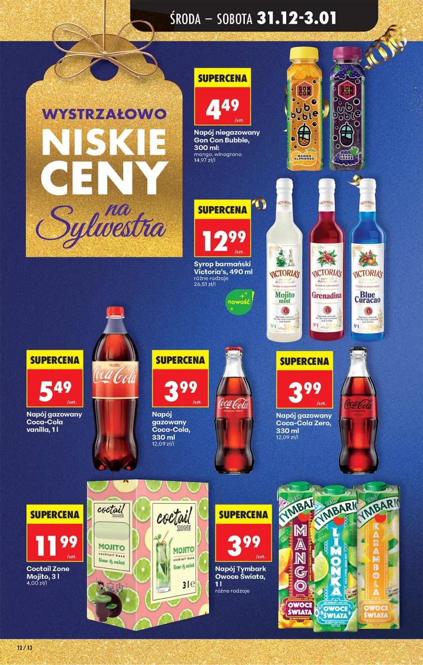Gazetka promocyjna Biedronka - Od Czwartku - ważna 31.12.2026 do 06.01.2027 - strona 16 - produkty: Coca-Cola, Mango, Napój, Napój gazowany, Napój niegazowany, Owoce, Syrop, Tymbark, Wino
