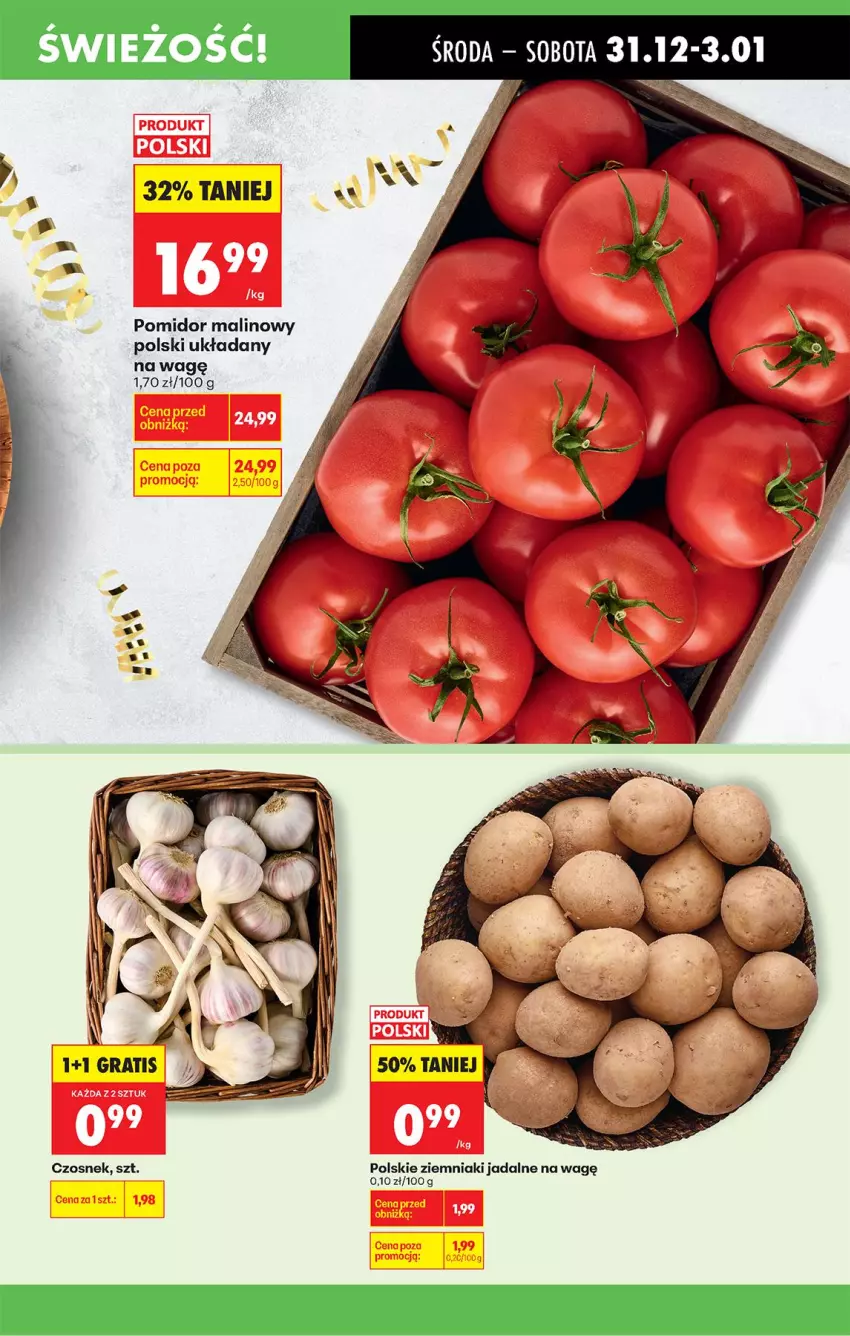 Gazetka promocyjna Biedronka - Od Czwartku - ważna 31.12.2026 do 06.01.2027 - strona 25 - produkty: Czosnek, Pomidor malinowy, Ziemniaki