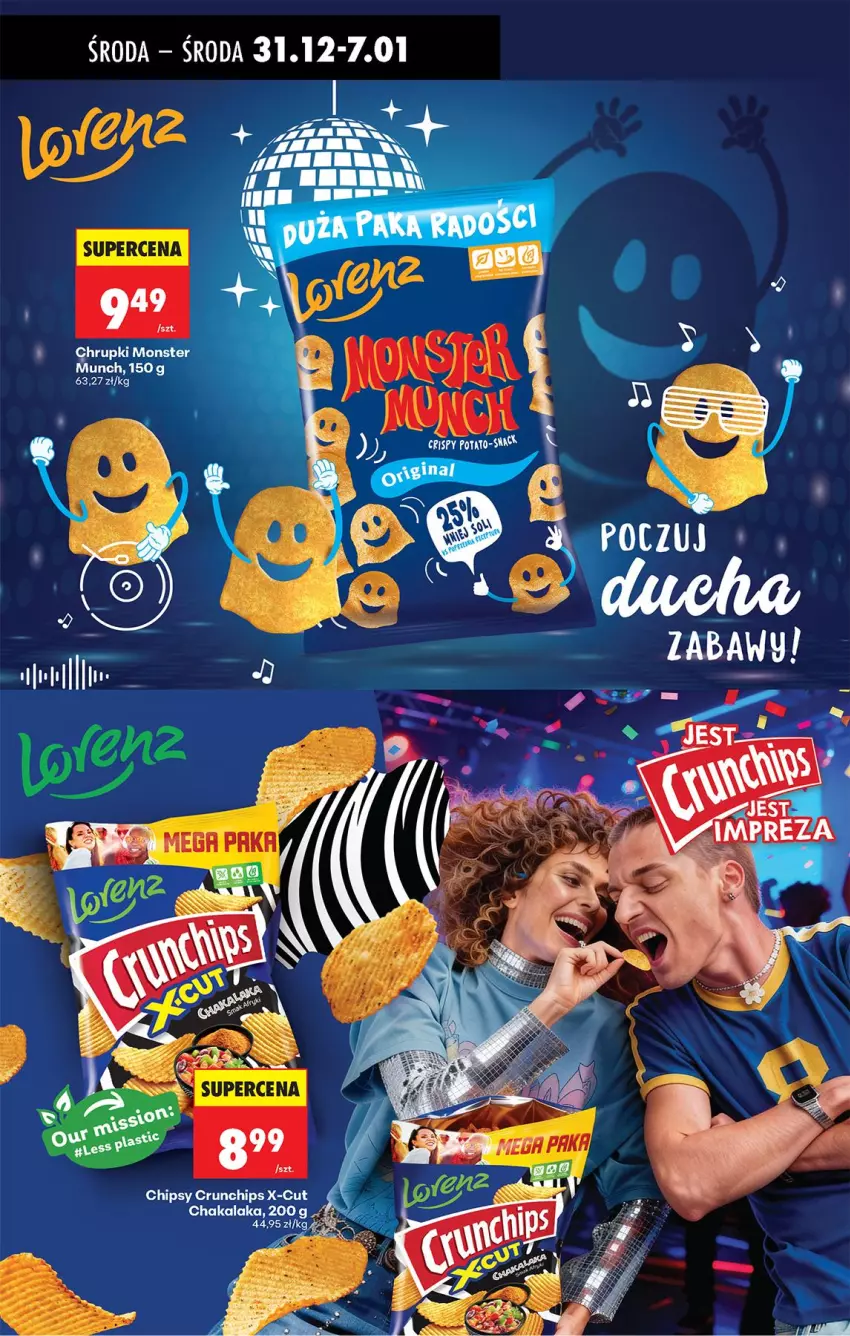 Gazetka promocyjna Biedronka - Od Czwartku - ważna 31.12.2026 do 06.01.2027 - strona 61 - produkty: Chipsy, Chrupki, Crunchips, Gin, Monster Munch