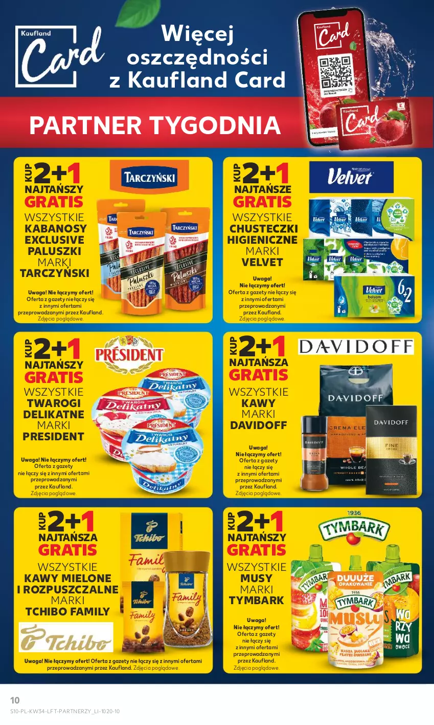 Gazetka promocyjna Kaufland - Gazetka tygodnia - ważna 24.08 do 30.08.2023 - strona 10 - produkty: Chusteczki, Davidoff, Fa, Gra, Kabanos, Mus, Tarczyński, Tchibo, Tchibo Family, Tymbark, Velvet, Waga