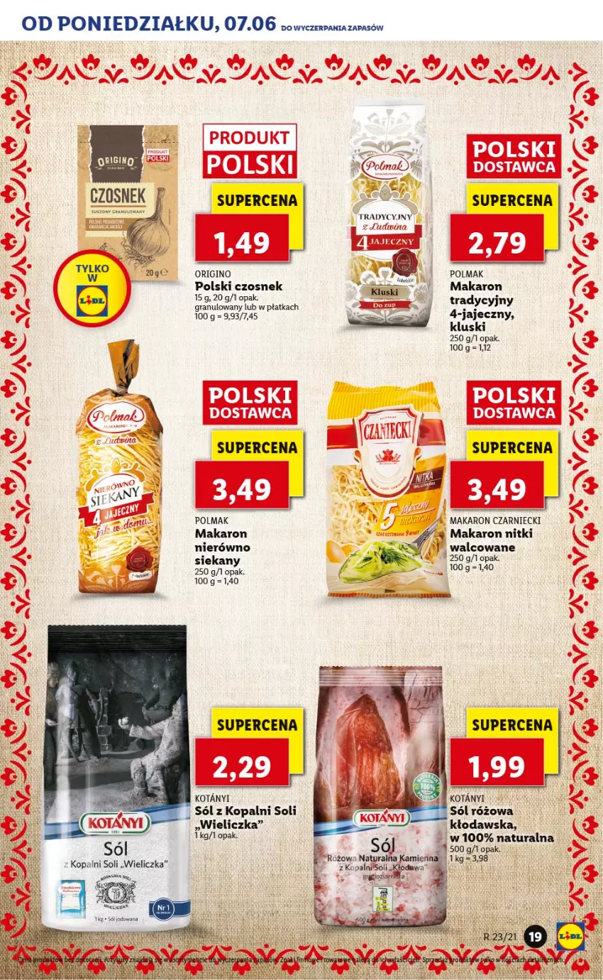 Gazetka promocyjna Lidl - TYDZIEŃ REGIONALNY - ważna 07.06 do 11.06.2021 - strona 30 - produkty: Czosnek, Gin, Gra, Makaron, Olma, Sól