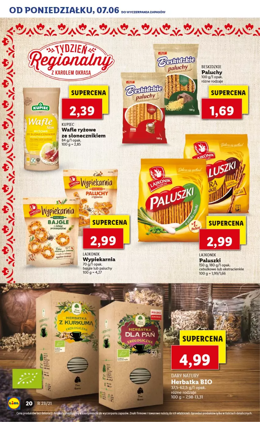 Gazetka promocyjna Lidl - TYDZIEŃ REGIONALNY - ważna 07.06 do 11.06.2021 - strona 33 - produkty: Bajgle, Beskidzki, Gin, Kiwi, Kupiec, Lajkonik, Piec, Ryż, Wafle, Wasa