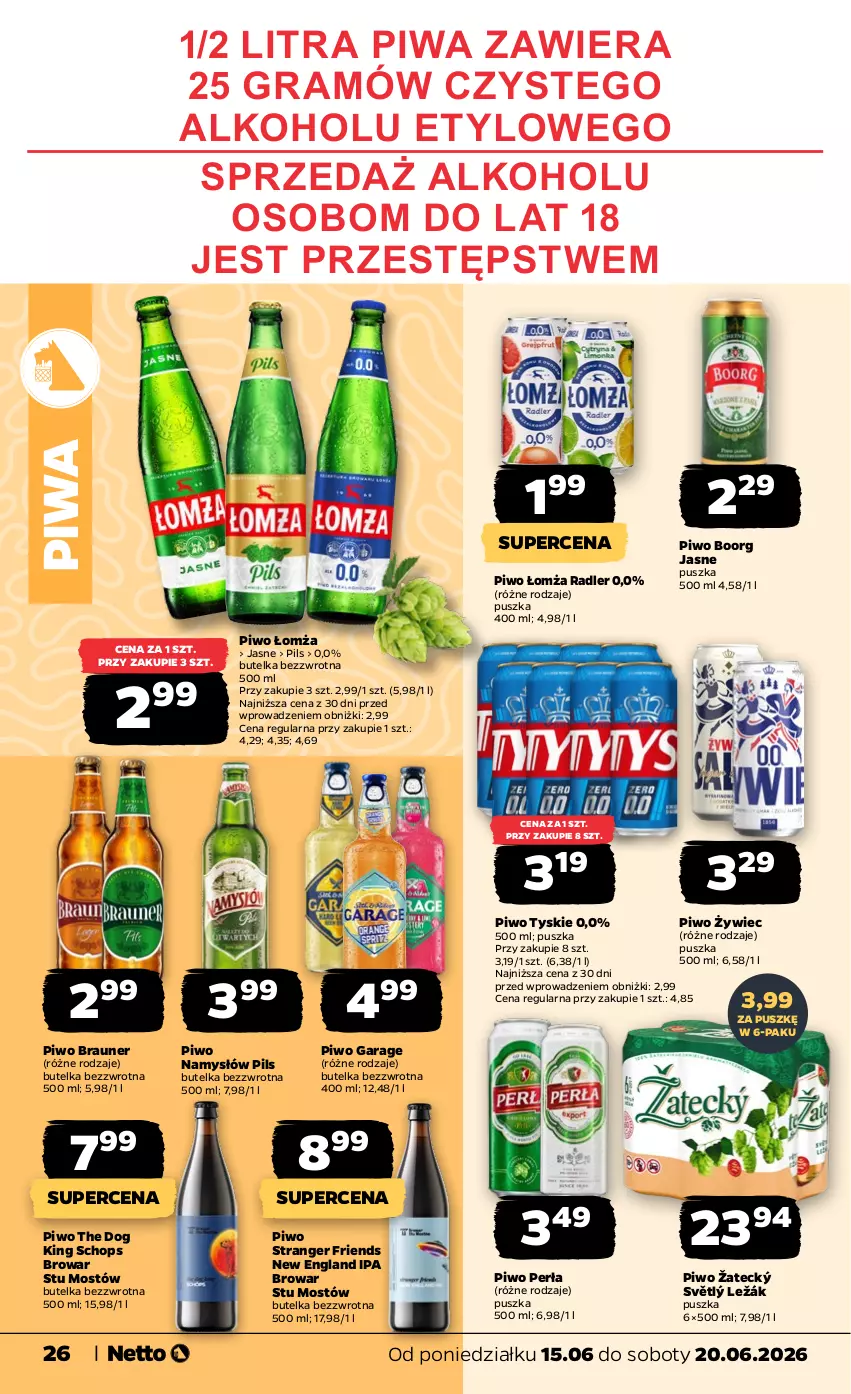 Gazetka promocyjna Netto - Od Poniedziałku - ważna 15.06 do 20.06.2026 - strona 26 - produkty: Braun, Gra, Namysłów, Perła, Piwa, Piwo, Radler, Tran, Tyskie