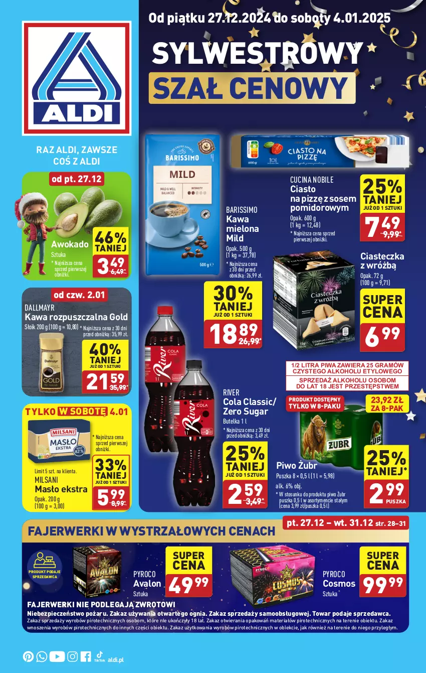 Gazetka promocyjna Aldi - Pełna oferta - ważna 27.12.2024 do 04.01.2025 - strona 1 - produkty: Dallmayr, Fa, Gra, Kawa, Kawa mielona, Kawa rozpuszczalna, Masło, Piec, Piwa, Piwo, Sos