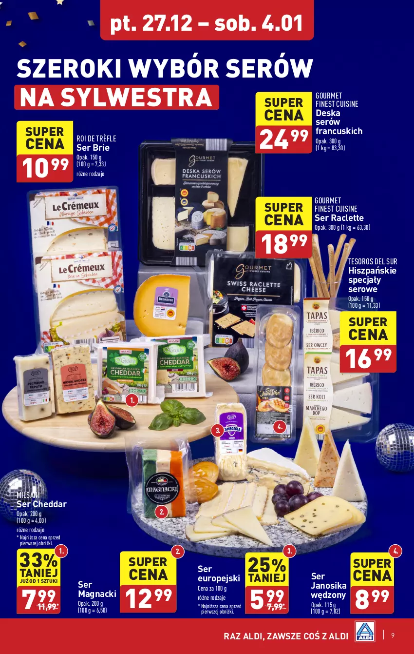 Gazetka promocyjna Aldi - Pełna oferta - ważna 27.12.2024 do 04.01.2025 - strona 9 - produkty: Brie, Cheddar, Deska serów, Ser