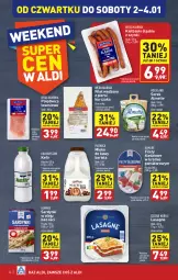 Gazetka promocyjna Aldi - Pełna oferta - Gazetka - ważna od 04.01 do 04.01.2025 - strona 24 - produkty: Kurczak, Polędwica, Sos, Ser, Piątnica, Kiełbaski śląskie, Sardynki, Serek, Hochland, Lasagne, Olej, Kefir, Almette, Mleko