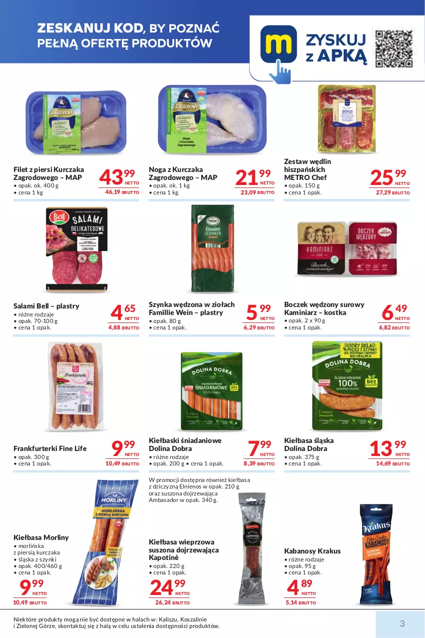 Gazetka promocyjna Makro - Mega oferty dla Twojego Sklepu - ważna 07.07 do 20.07.2026 - strona 3 - produkty: Bell, Boczek, Danio, Fa, Filet z piersi kurczaka, Frankfurterki, Kabanos, Kiełbasa, Kiełbasa śląska, Kosz, Krakus, Kurczak, Metro, Metro Chef, Morliny, Salami, Szal, Szynka