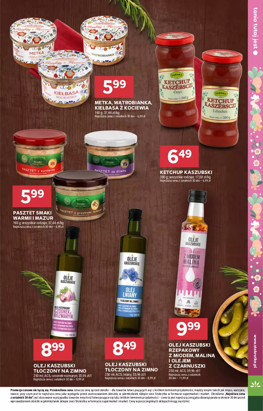 Gazetka promocyjna Stokrotka - Market - ważna 10.04 do 15.04.2025 - strona 13 - produkty: Bianka, Czosnek, Ketchup, Kiełbasa, Koc, Mięso, Olej, Owoce, Pasztet, Warzywa
