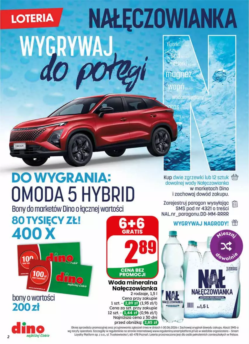 Gazetka promocyjna Dino - Gazetka 24 / 2026 - ważna 10.06 do 16.06.2026 - strona 2 - produkty: Gin, Gra, JBL, Kosz, Nałęczowianka, Woda, Woda mineralna