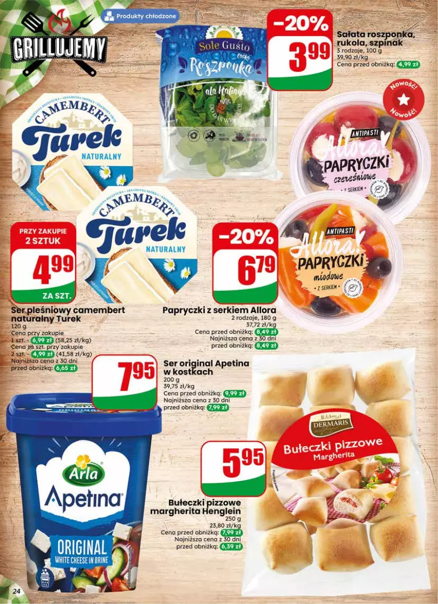 Gazetka promocyjna Dino - Gazetka 24 / 2026 - ważna 10.06 do 16.06.2026 - strona 24 - produkty: Camembert, Gra, Roszponka, Rukola, Sałat, Ser, Ser pleśniowy, Szpinak