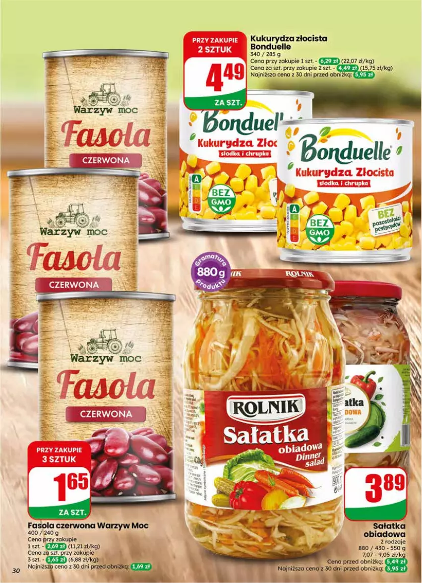 Gazetka promocyjna Dino - Gazetka 24 / 2026 - ważna 10.06 do 16.06.2026 - strona 30 - produkty: Bonduelle, Fa, Fasola, Kukurydza, Sałat, Sałatka