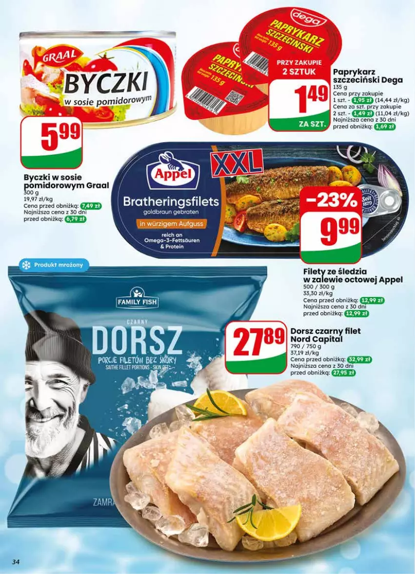 Gazetka promocyjna Dino - Gazetka 24 / 2026 - ważna 10.06 do 16.06.2026 - strona 34 - produkty: Braun, Dega, Dorsz, Fa, Gra, Graal, Omega-3, Papryka, Paprykarz, Paprykarz szczeciński, Por, Sos