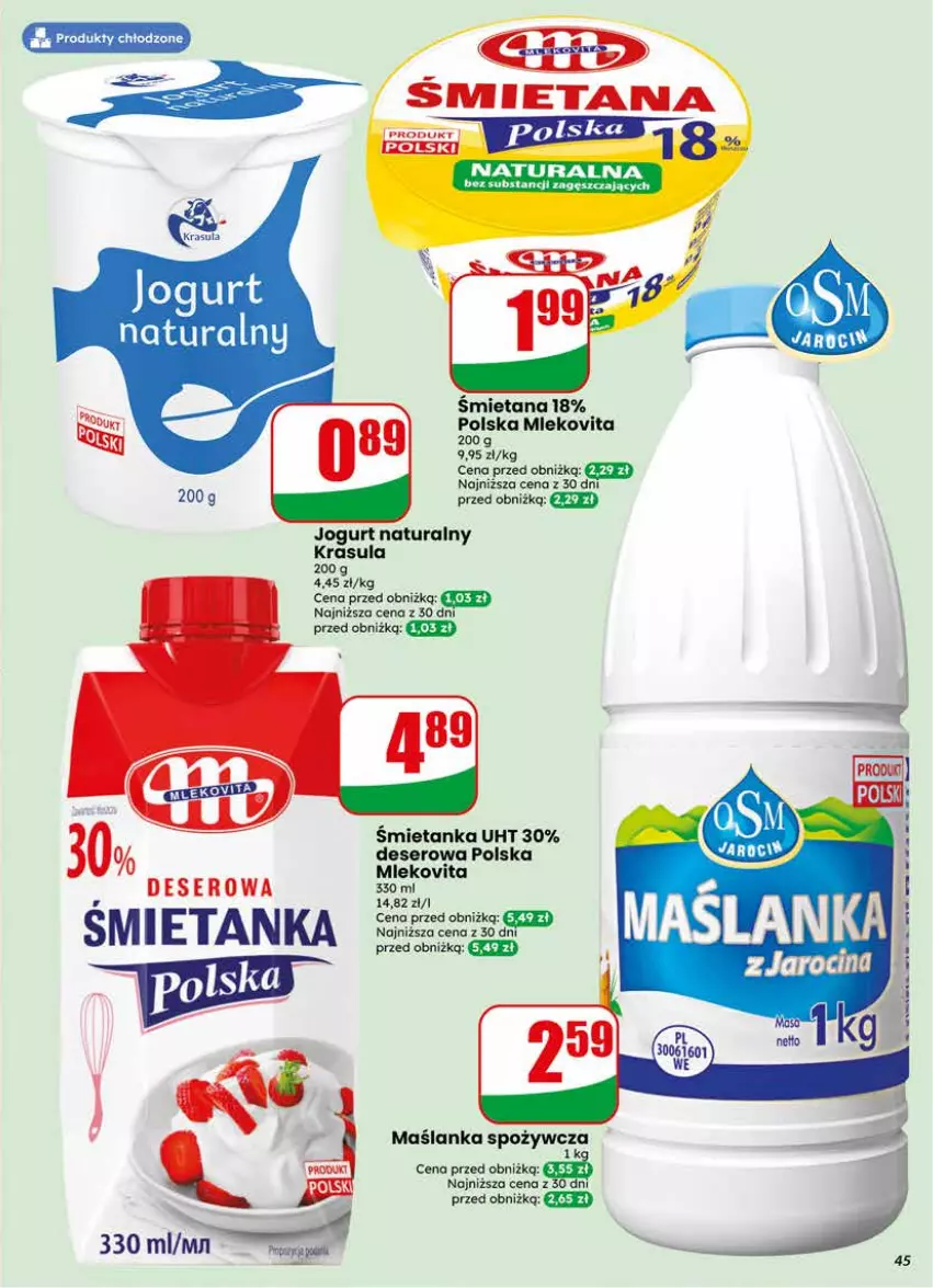 Gazetka promocyjna Dino - Gazetka 24 / 2026 - ważna 10.06 do 16.06.2026 - strona 45 - produkty: Deser, Jogurt, Jogurt naturalny, Koc, Maślanka, Ser