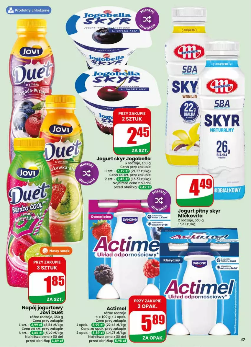 Gazetka promocyjna Dino - Gazetka 24 / 2026 - ważna 10.06 do 16.06.2026 - strona 47 - produkty: Bell, Bella, Jogobella, Jogurt, Jogurt pitny, Napój, Napój jogurtowy, Por
