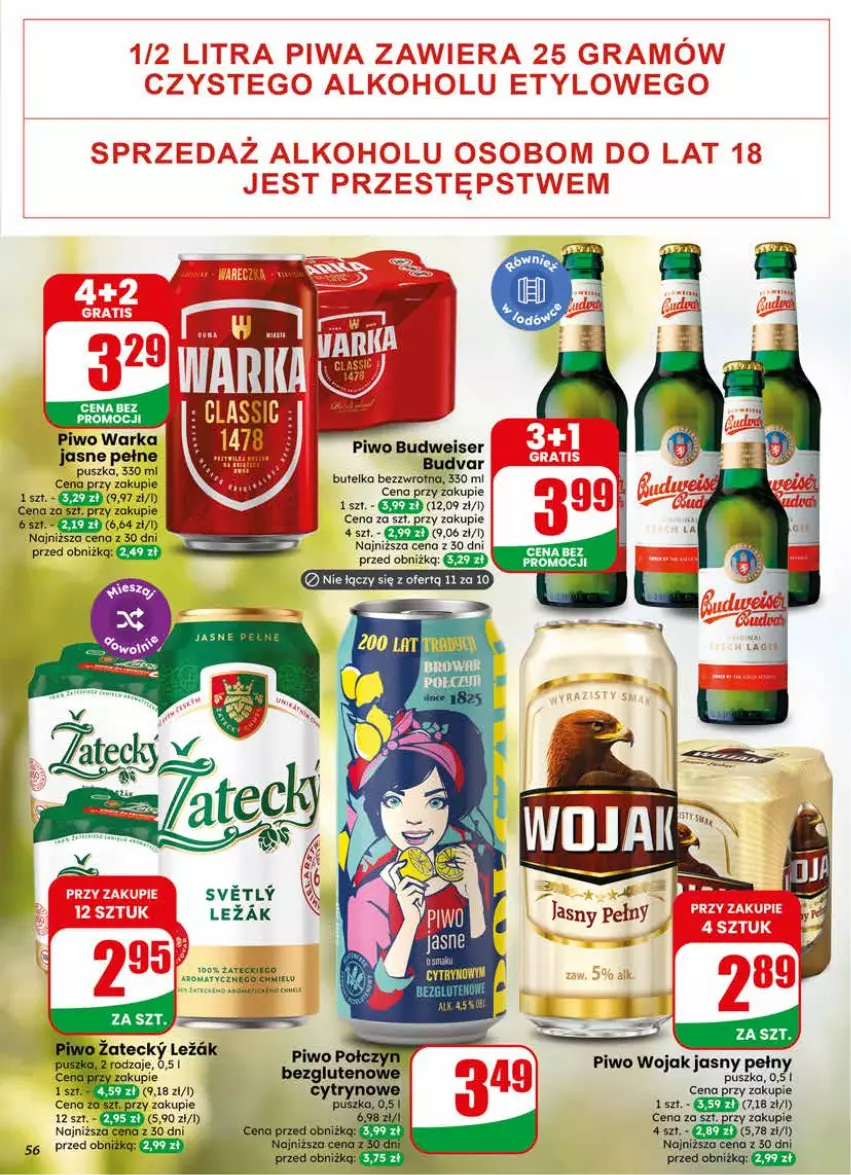 Gazetka promocyjna Dino - Gazetka 24 / 2026 - ważna 10.06 do 16.06.2026 - strona 56 - produkty: Piwo, Ser, Warka