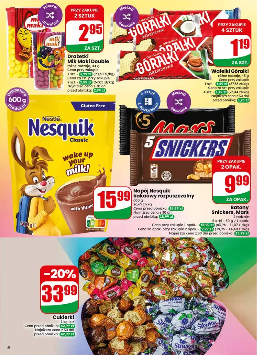 Gazetka promocyjna Dino - Gazetka 24 / 2026 - ważna 10.06 do 16.06.2026 - strona 6 - produkty: Baton, Góralki, Kakao, Mars, Napój, Nesquik, Snickers