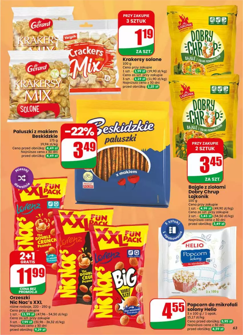 Gazetka promocyjna Dino - Gazetka 24 / 2026 - ważna 10.06 do 16.06.2026 - strona 63 - produkty: Beskidzki, Fa, Gra, Helio, Krakersy, Lajkonik, Orzeszki, Popcorn
