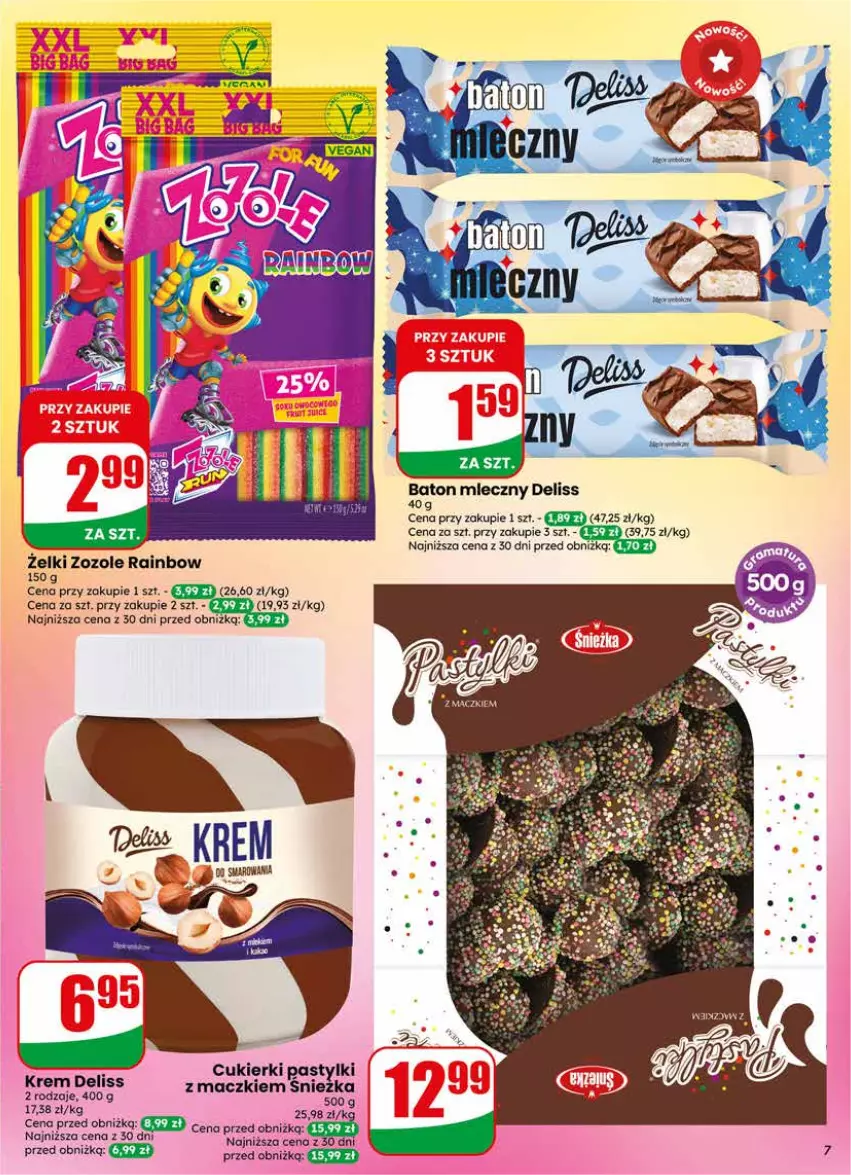 Gazetka promocyjna Dino - Gazetka 24 / 2026 - ważna 10.06 do 16.06.2026 - strona 7 - produkty: Baton, Cukier, Cukierki, Deliss, Pastylki