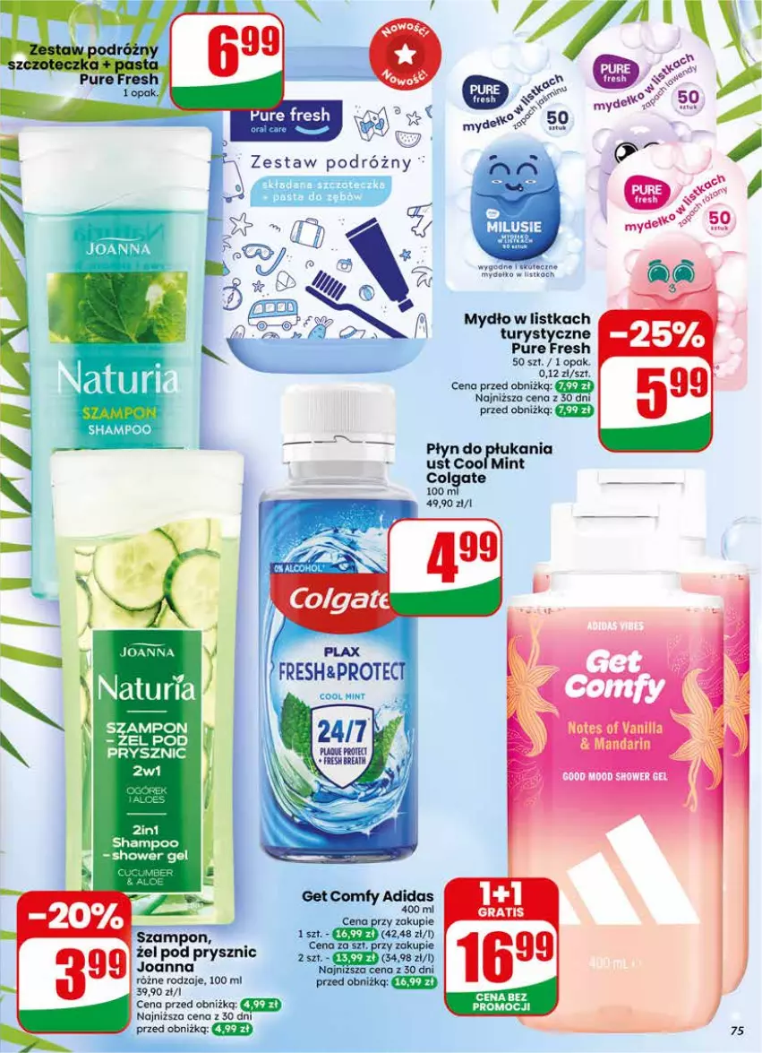 Gazetka promocyjna Dino - Gazetka 24 / 2026 - ważna 10.06 do 16.06.2026 - strona 75 - produkty: Adidas, Colgate, Joanna, LG, Mydło, Płyn do płukania, Pur, Szampon