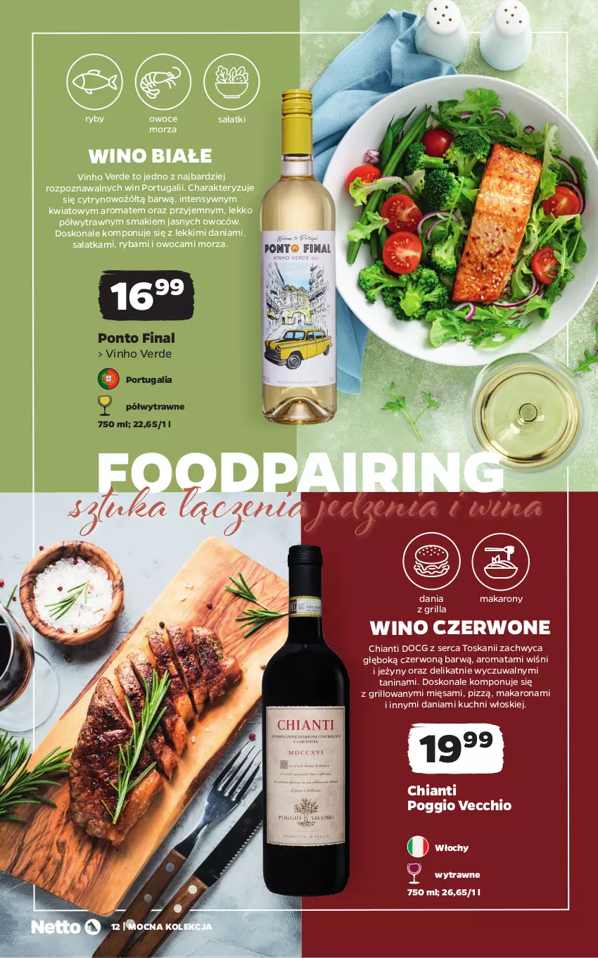Gazetka promocyjna Netto - Alkohole - Mocne - ważna 20.07 do 01.08.2026 - strona 12 - produkty: Chia, Chianti, Grill, Jeżyny, Makaron, Owoce, Owoce morza, Por, Ryba, Sałat, Sałatka, Ser, Wino, Wino białe, Wino czerwone
