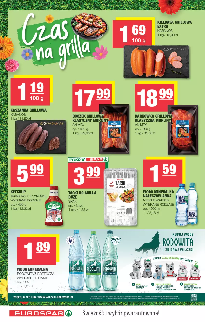 Gazetka promocyjna Spar - EuroSpar - ważna 15.06 do 25.06.2025 - strona 10 - produkty: Boczek, Grill, Kabanos, Ketchup, Kiełbasa, Morliny, Nałęczowianka, Woda, Woda mineralna