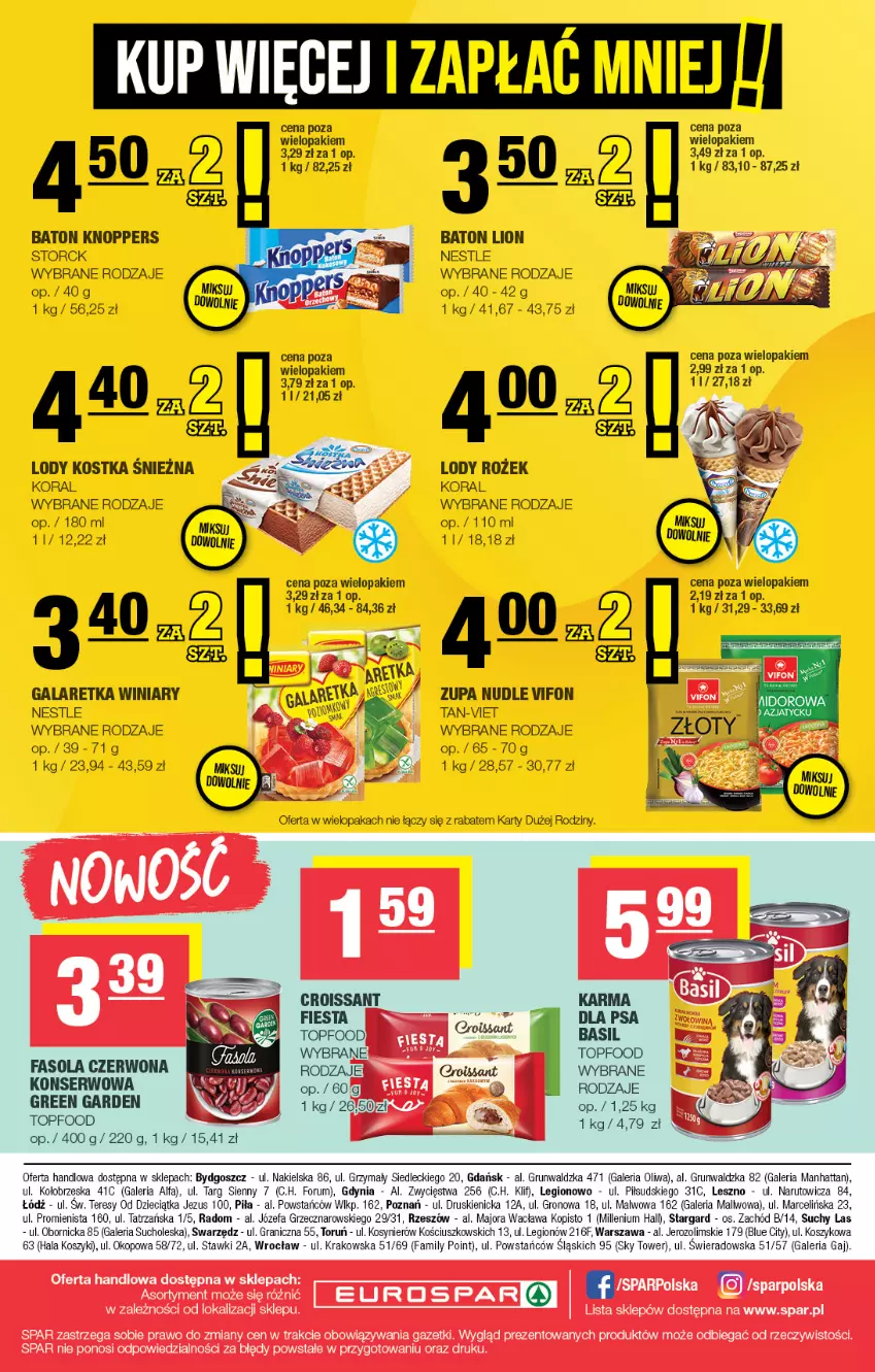 Gazetka promocyjna Spar - EuroSpar - ważna 15.06 do 25.06.2025 - strona 16 - produkty: Baton, Gala, Galaretka, Knoppers, Lion, Lody, Winiary, Zupa