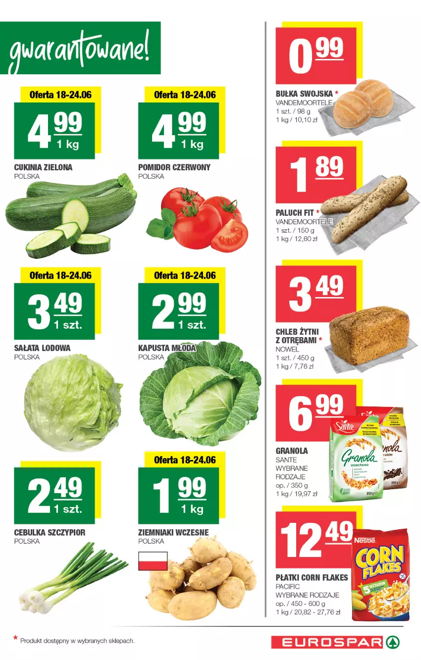 Gazetka promocyjna Spar - EuroSpar - ważna 15.06 do 25.06.2025 - strona 3 - produkty: Bułka, Chleb, Cif, Corn flakes, Gra, Granola, Sałat, Sałata lodowa, Sante, Ziemniaki