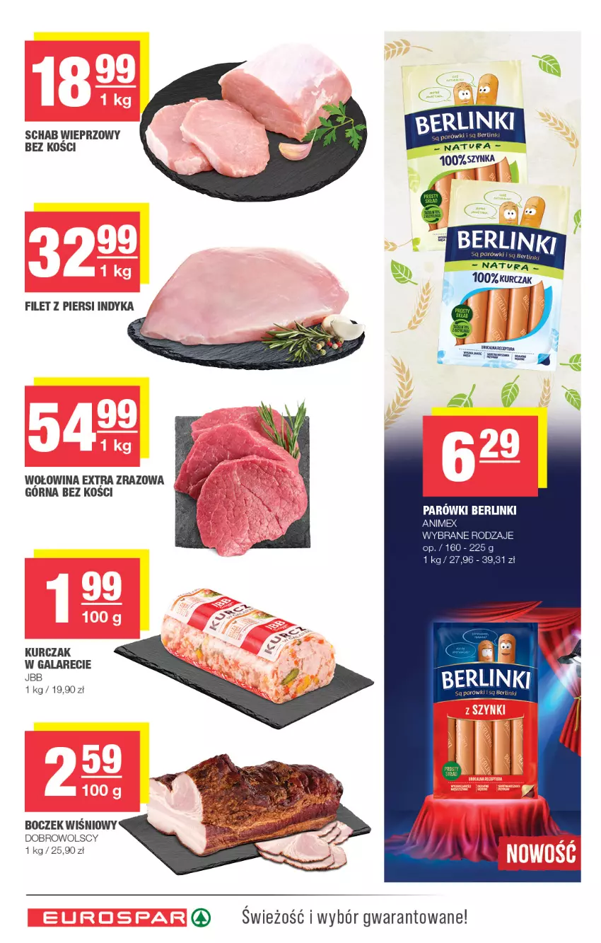 Gazetka promocyjna Spar - EuroSpar - ważna 15.06 do 25.06.2025 - strona 6 - produkty: Berlinki, Boczek, Filet z piersi indyka, Gala, Kurczak, Mysz, Parówki, Schab wieprzowy, Wołowina
