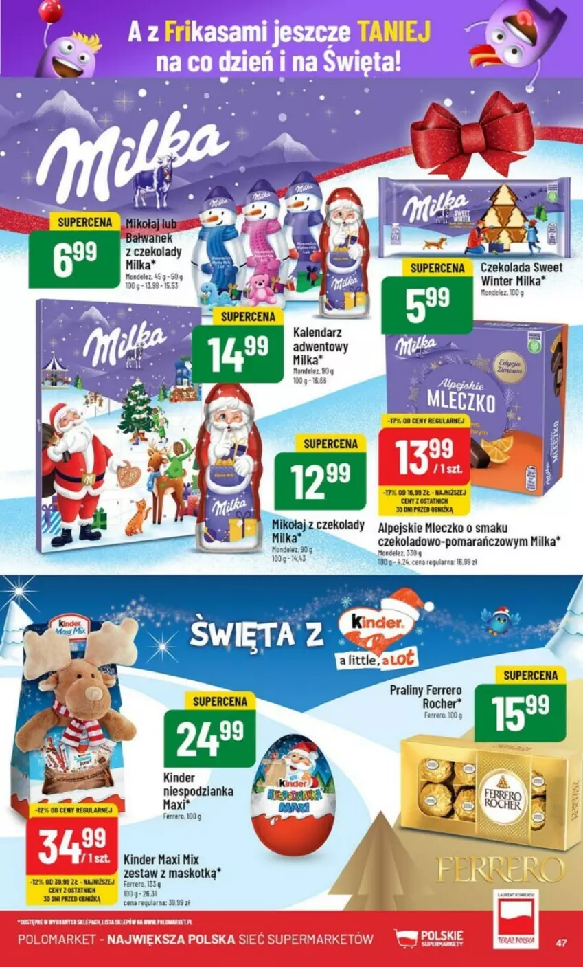 Gazetka promocyjna PoloMarket - ważna 04.12 do 10.12.2024 - strona 42 - produkty: Czekolada, Ferrero, Kalendarz, Kalendarz adwentowy, Kinder, Milka, Mleczko, Praliny