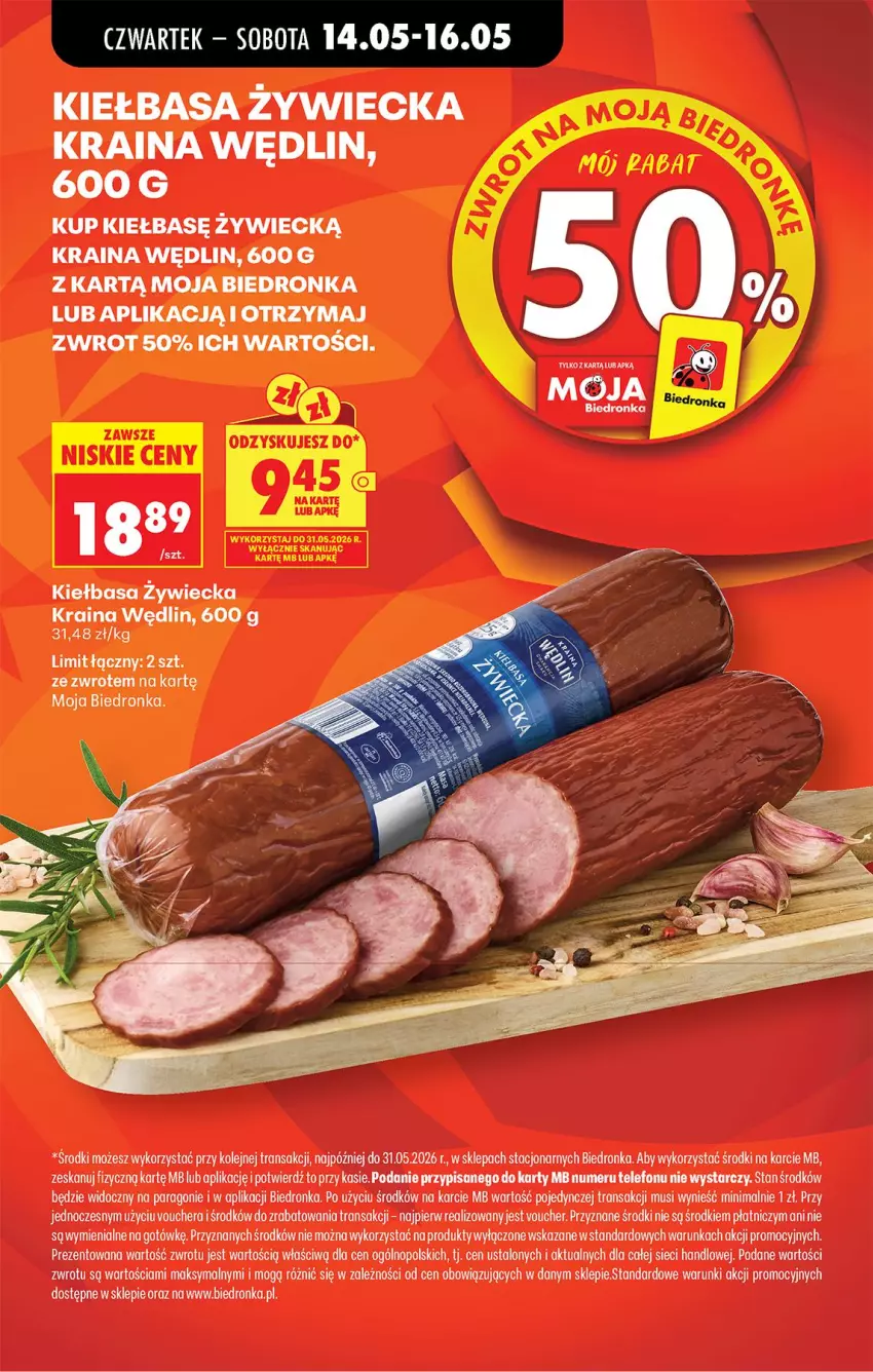 Gazetka promocyjna Biedronka - Od Czwartku - ważna 14.05 do 20.05.2026 - strona 23 - produkty: Kiełbasa, Kiełbasa zywiecka, Mus, Olej, Ser, Telefon, Tran