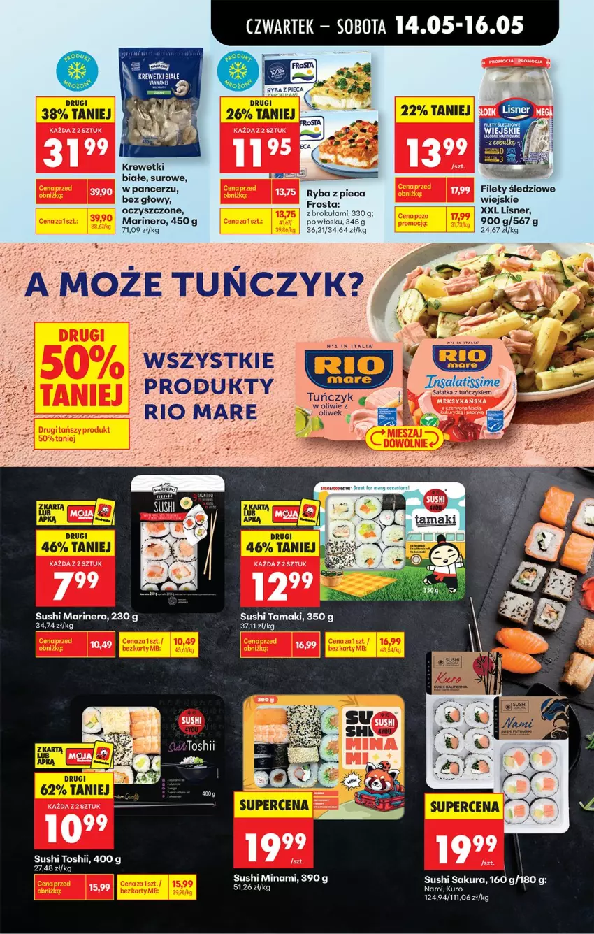 Gazetka promocyjna Biedronka - Od Czwartku - ważna 14.05 do 20.05.2026 - strona 37 - produkty: Frosta, Gala, Krewetki, Lisner, Piec, Rio Mare, Ryba, Sałat, Sałatka, Sushi, Tuńczyk