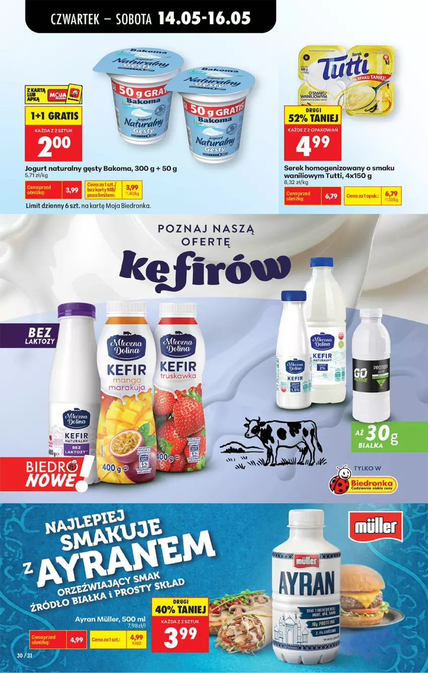 Gazetka promocyjna Biedronka - Od Czwartku - ważna 14.05 do 20.05.2026 - strona 44 - produkty: Bakoma, Jogurt, Jogurt naturalny, Kefir, Mango, Ser, Serek, Serek homogenizowany