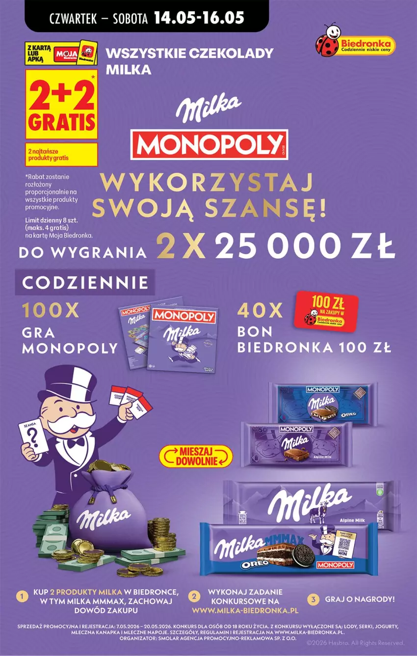 Gazetka promocyjna Biedronka - Od Czwartku - ważna 14.05 do 20.05.2026 - strona 60 - produkty: Gra, Jogurt, Lody, Milka, Mleczna kanapka, Mola, Monopoly, Napoje, Ser