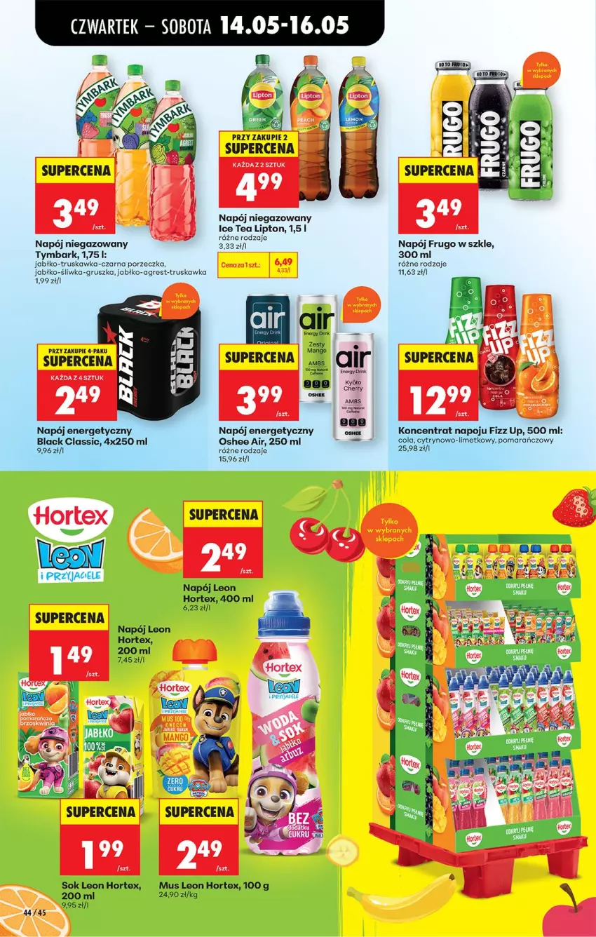 Gazetka promocyjna Biedronka - Od Czwartku - ważna 14.05 do 20.05.2026 - strona 64 - produkty: Gres, Hortex, Ice tea, Lack, Leon, Lipton, Mus, Napój, Napój energetyczny, Napój niegazowany, Oshee, Por, Sok, Tymbark