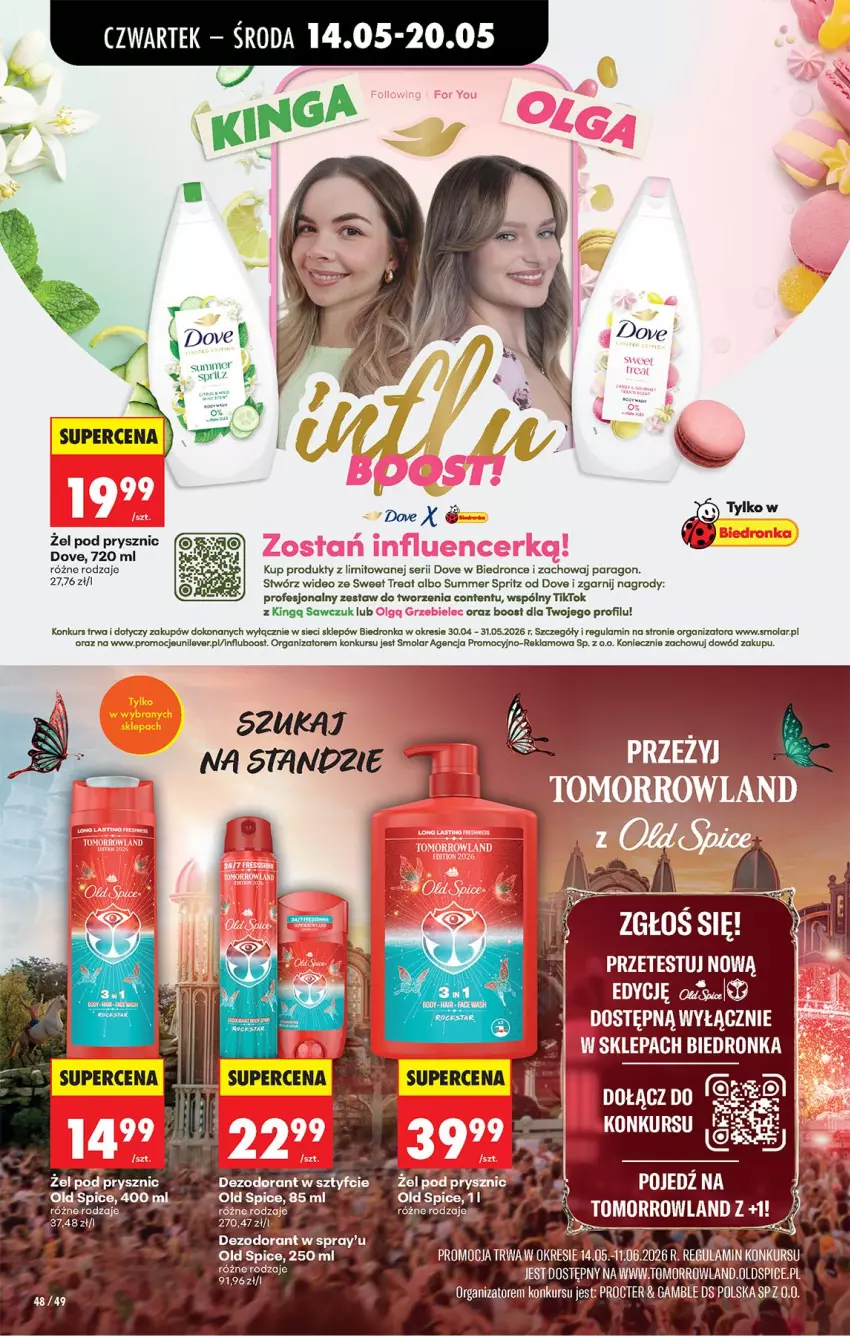 Gazetka promocyjna Biedronka - Od Czwartku - ważna 14.05 do 20.05.2026 - strona 68 - produkty: Dezodorant, Dove, LG, Mola, Old Spice, Ser