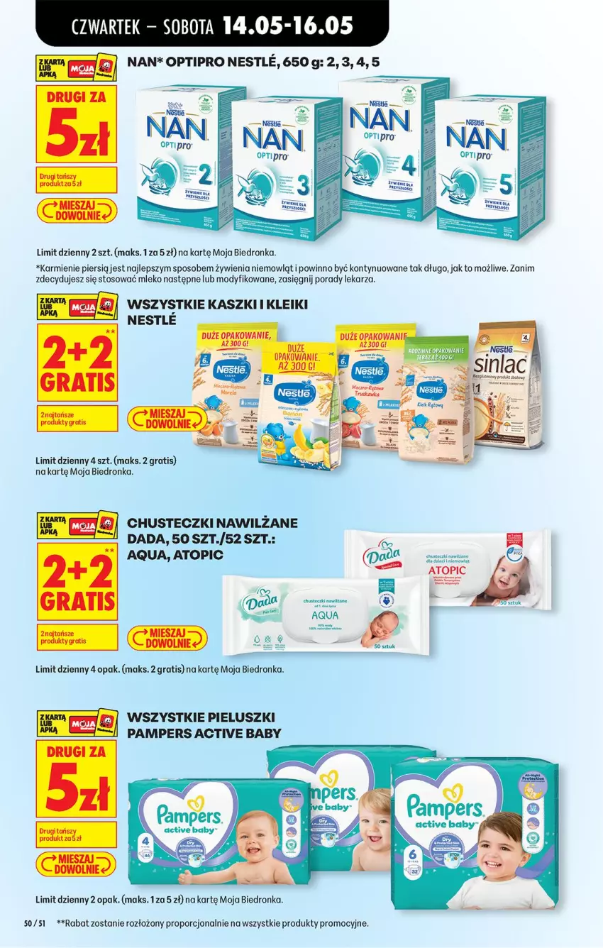 Gazetka promocyjna Biedronka - Od Czwartku - ważna 14.05 do 20.05.2026 - strona 72 - produkty: Chusteczki, Dada, Dzieci, Gra, Karmi, Mleko, O nas, Pampers, Por, Top