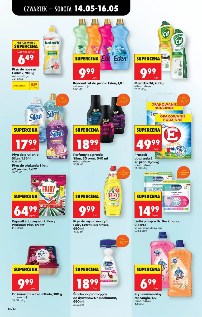 Gazetka promocyjna Biedronka - Od Czwartku - ważna 14.05 do 20.05.2026 - strona 74 - produkty: Cif, Do mycia naczyń, Dywan, Fa, Fairy, Ludwik, Mleczko, Perfum, Płyn do mycia, Płyn do mycia naczyń, Płyn do płukania, Proszek do prania, Silan, Zmywarki