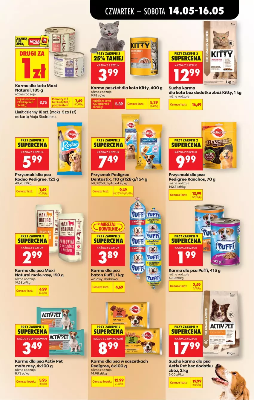 Gazetka promocyjna Biedronka - Od Czwartku - ważna 14.05 do 20.05.2026 - strona 77 - produkty: Baton, Pasztet, Pedigree, Przysmaki, Puf, Sucha karma