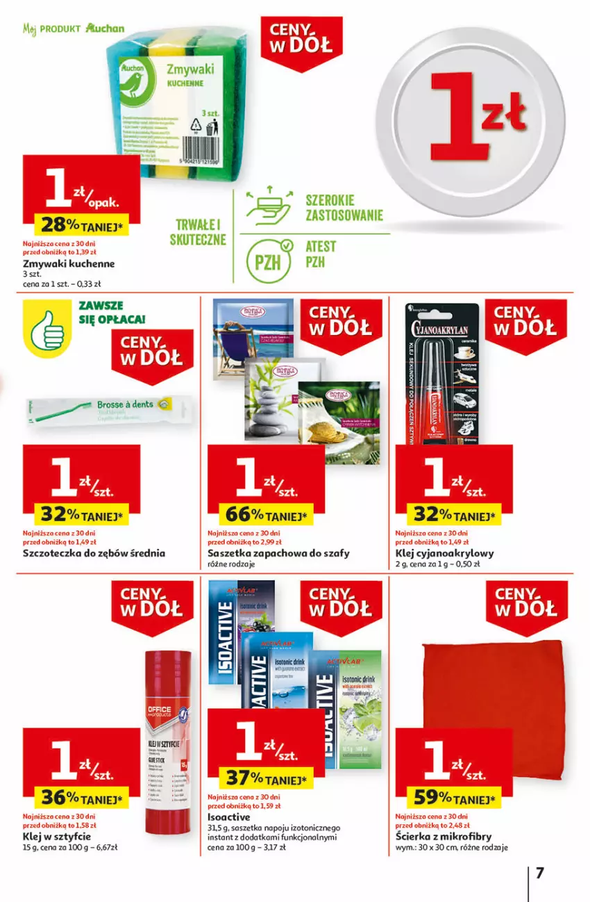 Gazetka promocyjna Auchan - Gazetka Ceny w dół Część 1 Hipermarket Auchan - ważna 03.01 do 10.01.2024 - strona 7 - produkty: Klej, LG, Szczoteczka, Szczoteczka do zębów, Zmywaki kuchenne