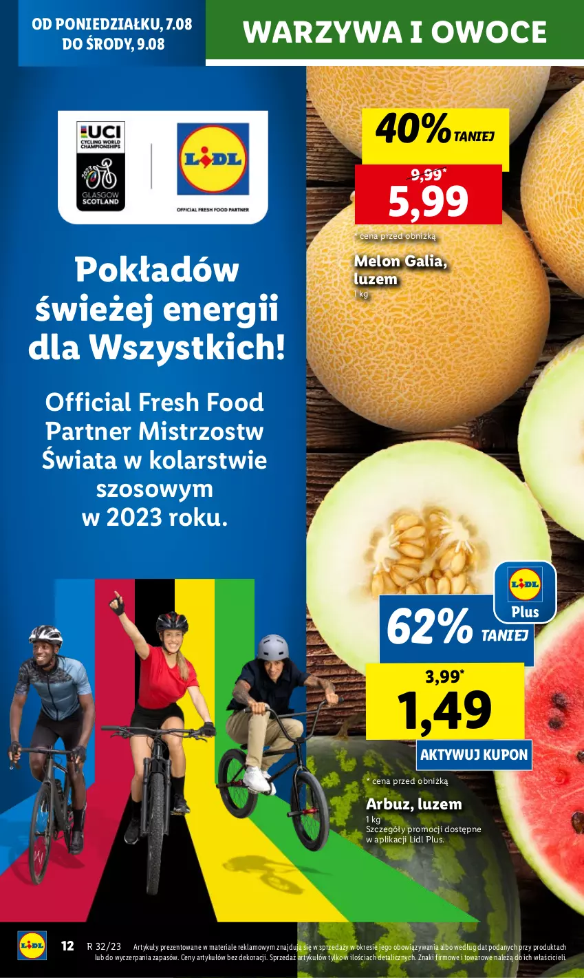 Gazetka promocyjna Lidl - GAZETKA - ważna 07.08 do 12.08.2023 - strona 24 - produkty: Arbuz, Melon, Owoce, Warzywa, Warzywa i owoce