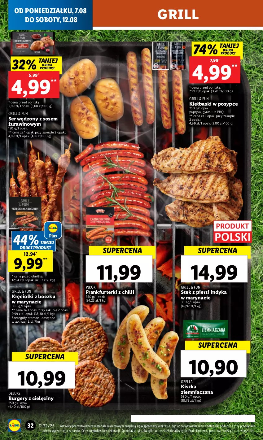 Gazetka promocyjna Lidl - GAZETKA - ważna 07.08 do 12.08.2023 - strona 48 - produkty: Burger, Frankfurterki, Grill, Gyros, Papryka, PIKOK, Ser, Sos, Stek, Wino